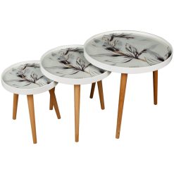 میز عسلی سه تیکه مدل WHITE ASH لوتوس