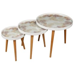 میز عسلی سه تیکه مدل ALMA spring Leaves