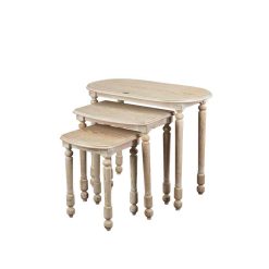 میز عسلی سه تکه مدل T-737- GRETA-WHITEWASH