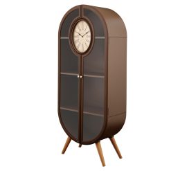 ویترین و کتابخانه چوبی مدل WOODHILL کد HGDC-82 رنگ BROWN