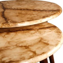 میز سه تیکه عسلی مدل MARBLE