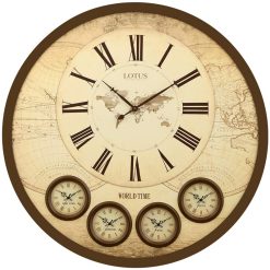 ساعت جهان نما چوبی الا قهوه ای