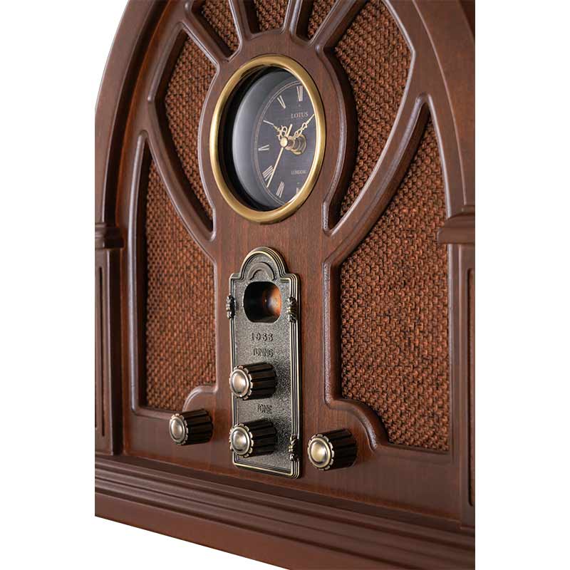 رادیو ساعت لوتوس مدل پاندورا rdc-9796 رنگ قهوه ای