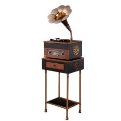 گرامافون فول آپشن لوتوس مدل DAPHNE کد GR-9797 رنگ قهوه ای